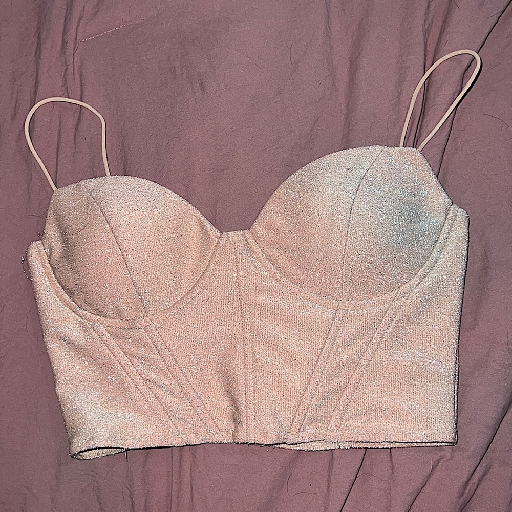Windsor Sparkly cream crop top